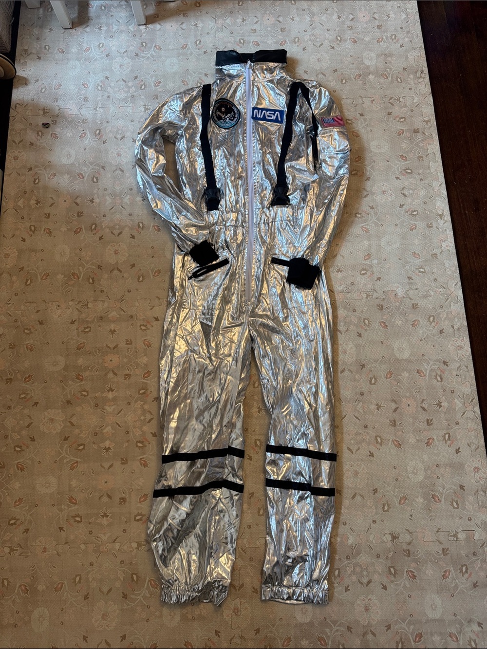 Women’s Silver Metallic Jumpsuit - Reflective astronaut Space Costume
